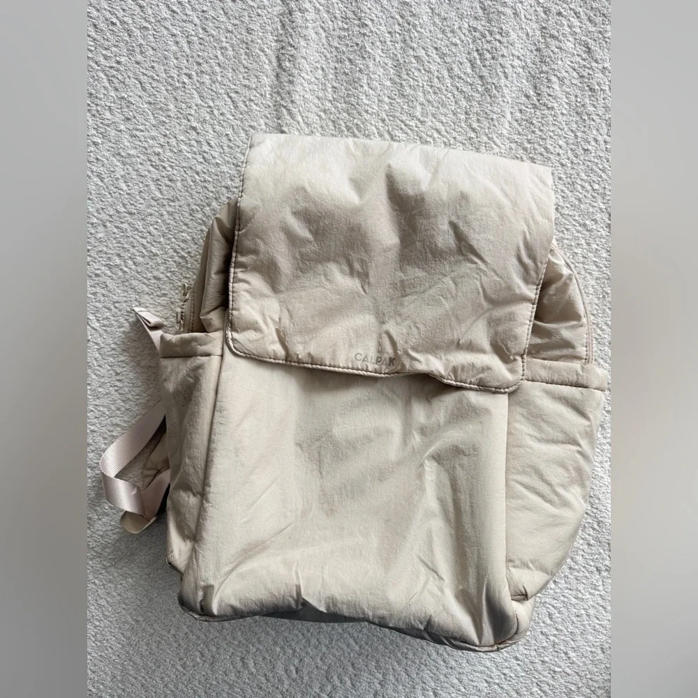 CALPAK Diaper Backpack with Laptop Sleeve in Oatmeal
